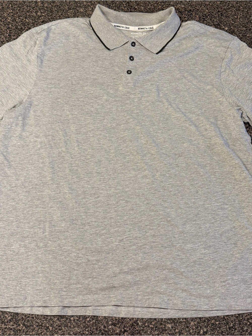 Kenneth Cole New York Light Gray Polo with Black Trim